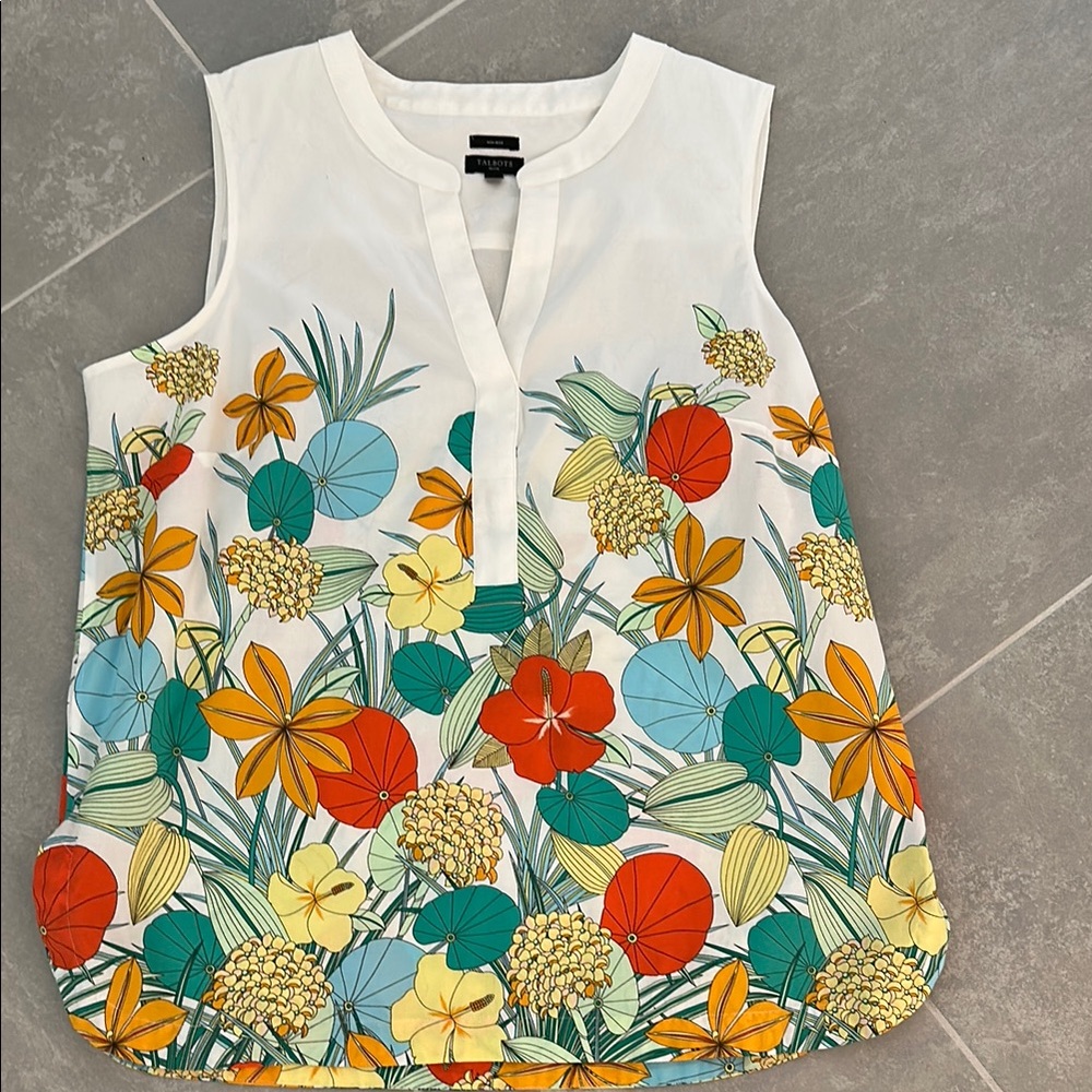 Talbots Tropical Floral Sleeveless Top